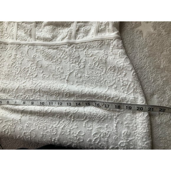 Anthropologie Women's Sz.XL Textured Knit Midi Dress White Cotton blend Bodycon - Picture 11 of 16